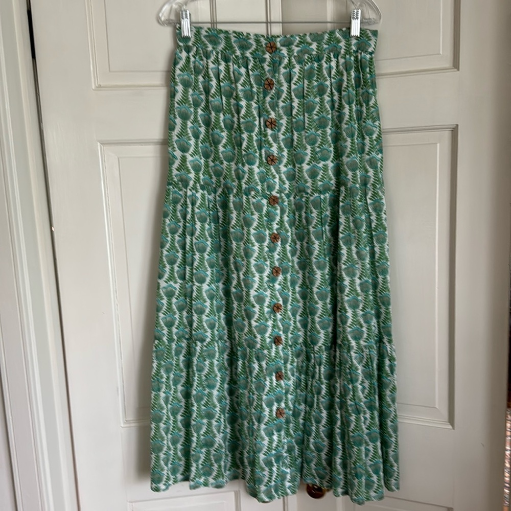 Emerson Fry Green Button-Down Skirt